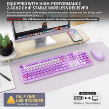 Charger l'image dans la galerie, FOPETT wireless keyboard and mouse set with USB nano receiver for stable connection