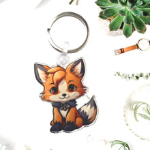Load image into Gallery viewer, Whimsical Fox Keychain - Your Pocket-Sized Companion
