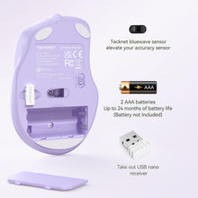 Load image into Gallery viewer, TECKNET Wireless Mouse (Purple)