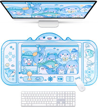 Charger l'image dans la galerie, BelugaDesign Shark Gaming Desk Mat - Blue & White