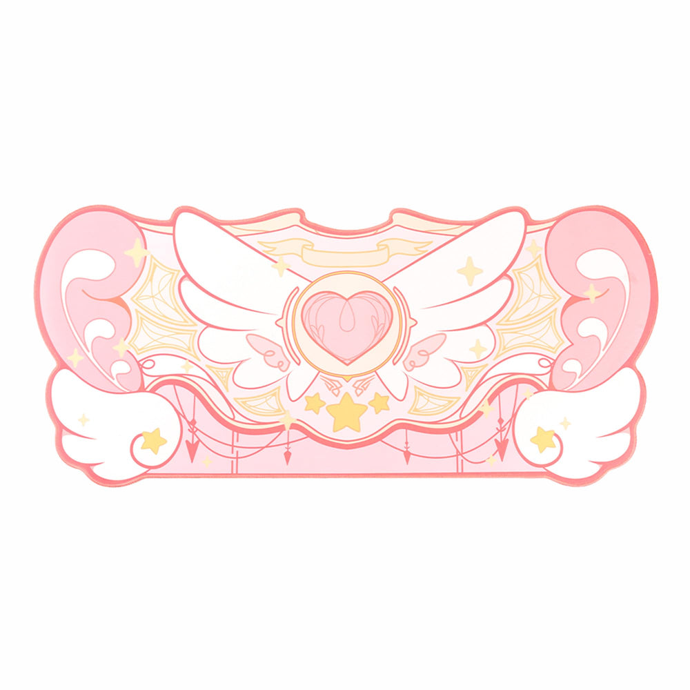 GeekShare Large Gaming Mouse Pad Kawaii Pink Non-Slip Rubber Back Mouse Pad Big Waterproof Desk Mat for Keyboard and Mouse Perfect for Gaming,or Home Office Work - Star Wings(Super Dense Cloth)
