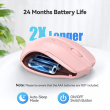 Load image into Gallery viewer, TECKNET Pink Wireless Mouse - Pink