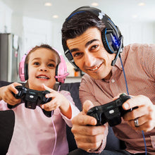 Charger l'image dans la galerie, Pink gaming headset with surround sound and flexible boom mic for PS4, Xbox, and PC