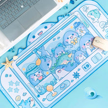 Charger l'image dans la galerie, BelugaDesign Shark Gaming Desk Mat - Blue & White