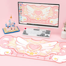 Load image into Gallery viewer, GeekShare Large Gaming Mouse Pad Kawaii Pink Non-Slip Rubber Back Mouse Pad Big Waterproof Desk Mat for Keyboard and Mouse Perfect for Gaming,or Home Office Work - Star Wings(Super Dense Cloth)