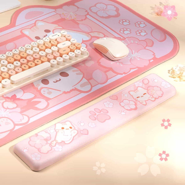 BelugaDesign Sakura Cat Desk Mat - detail view