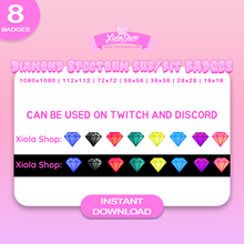 Charger l'image dans la galerie, Free Gift Diamond Twitch Badge in Classic Color: Shimmering diamond-shaped Twitch subscriber badge in classic diamond color