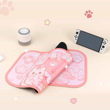 Charger l'image dans la galerie, BelugaDesign sakura cat desk mat in a pastel pink kawaii gaming and work setup