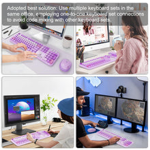 Charger l'image dans la galerie, FOPETT purple keyboard and mouse set in a kawaii pastel gaming setup