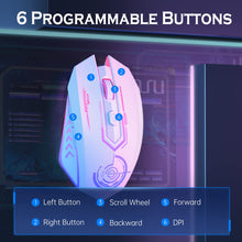 Load image into Gallery viewer, UHURU gaming mouse with built-in rechargeable battery lasting up to 10 days per charge