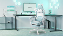 Load image into Gallery viewer, Dowinx gaming chair with a leather finish, plush fabric details, and adjustable recline for ultimate relaxation