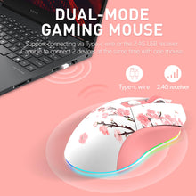 Load image into Gallery viewer, Elegant side profile of the DAREU Sakura Pink gaming mouse with an ergonomic design
