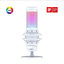 Charger l'image dans la galerie, HyperX QuadCast S USB microphone in white, designed for modern gaming and workspace aesthetics