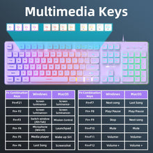 Charger l'image dans la galerie, Camiysn purple gaming keyboard & mouse, ideal for aesthetic gaming setups and streaming.