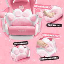 Charger l'image dans la galerie, Vigosit cat paw pink gaming chair in an aesthetic pink and white desk setup