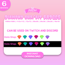 Charger l'image dans la galerie, 6 Diamond Twitch Sub/Bit Badges (FREE GIFT) - Xiola Shop