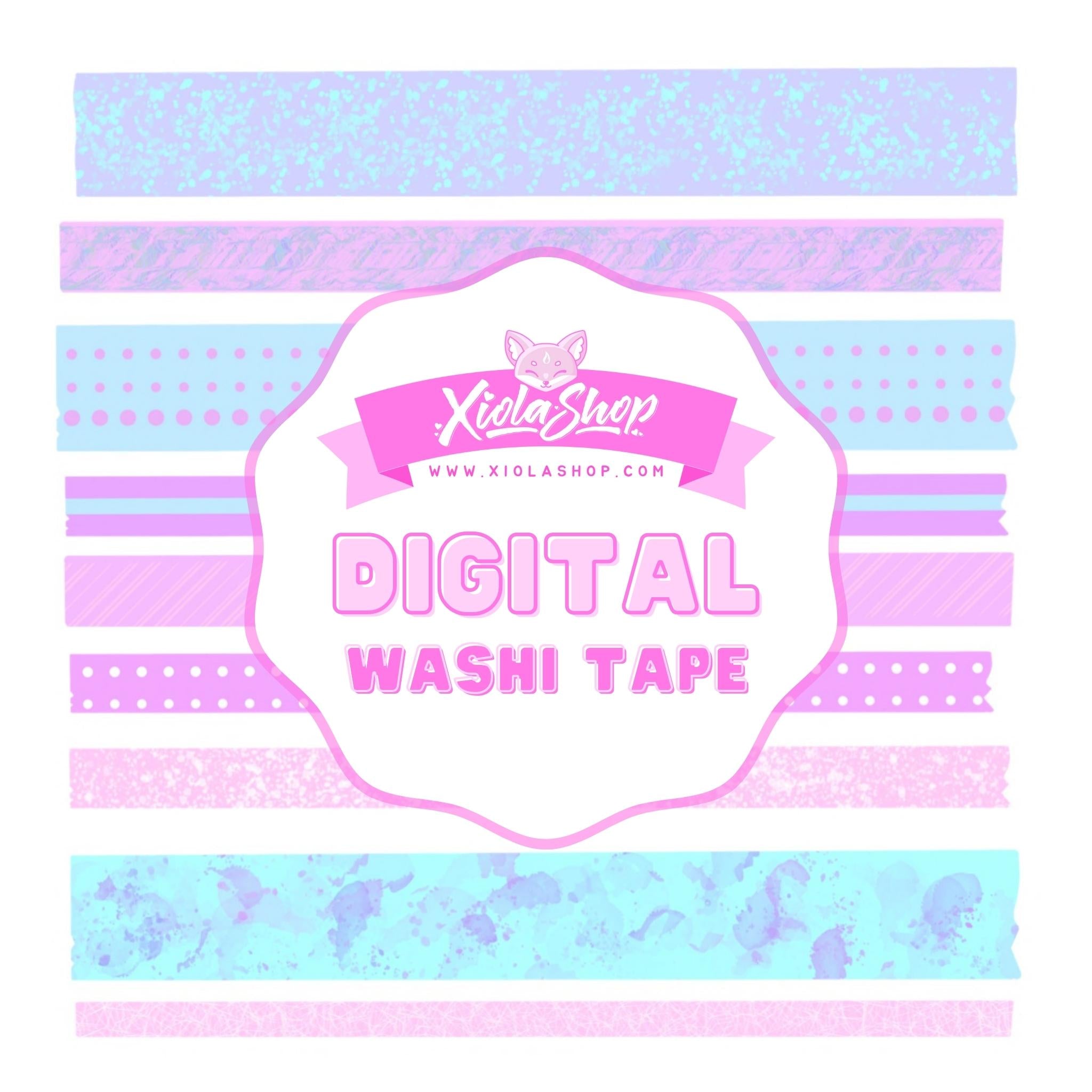 Purple Washi Tapes, Washi Tape Set, Cute Washi Tape, Digital Washi Tapes,  Digital Planner Tapes, Washi Goodnotes Pngs, 