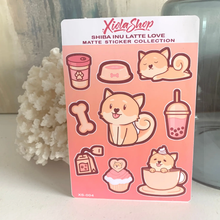 Charger l'image dans la galerie, Shiba Inu Latte Love Vinyl Sticker Sheet Decorative Stickers Xiola Shop