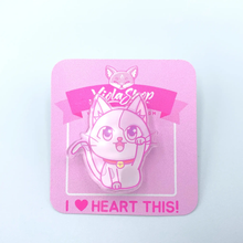 Load image into Gallery viewer, Taunting Kitty Cat Acrylic Pin - Xiola Shop