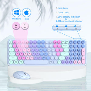 Wireless keyboard with 12 hotkeys for music, volume, and web control