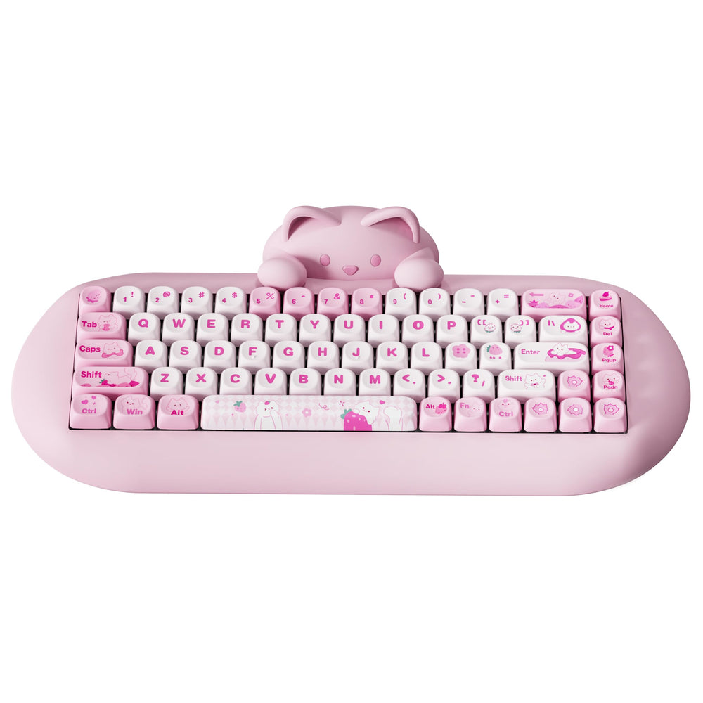 YUNZII C68 Wireless Mechanical Keyboard, 65% Gaming Keyboard Hot Swap,Triple Mode BT5.0/2.4G/Wired, RGB Backlit NKRO,Cute Cat Silicone Ergonomic Keyboard for Win/Mac - product image