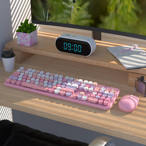 UBOTIE Colorful Wireless Keyboard & Mouse Set - Pink