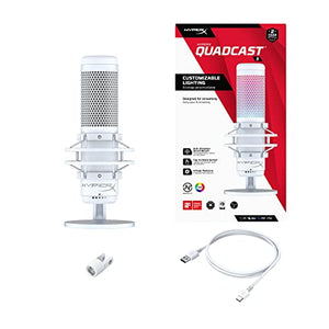 HyperX QuadCast S microphone with built-in shock mount to minimize vibrations and background noise