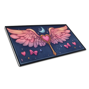 Gaming mouse pad showcasing a magical pastel design on a cozy gaming setup.