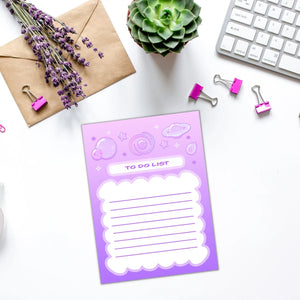 Celestial Purple "To-Do List" Notepad - 25 Pages 🪐✨ - Xiola Shop