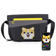 Load image into Gallery viewer, Divoom Pixel Sling Bag in black with a built-in 16x16 RGB LED display for custom pixel art
