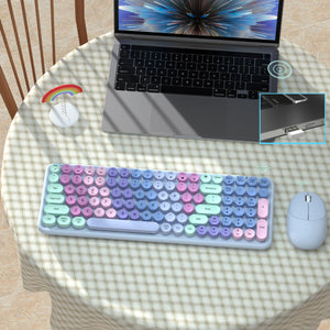 Wireless keyboard with 12 hotkeys for music, volume, and web control