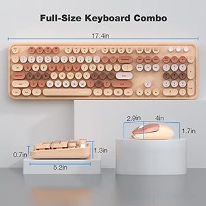 MOFII Milk Tea wireless keyboard featuring a full-size layout with round keycaps and a number pad