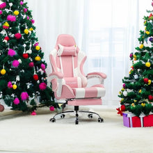 Load image into Gallery viewer, GTPLAYER gaming chair with adjustable headrest and USB-powered lumbar support pillow.
