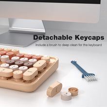 Load image into Gallery viewer, MOFII Milk Tea wireless keyboard and mouse placed in a pastel gaming and office setup
