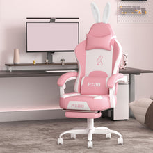 Charger l&#39;image dans la galerie, PZDO pink gaming chair featuring a plush memory foam cushion and ergonomic lumbar support
