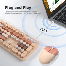 Load image into Gallery viewer, MOFII Milk Tea wireless keyboard and mouse with a simple USB plug-and-play wireless connection
