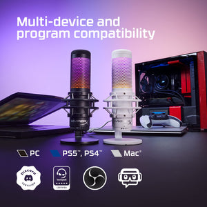 HyperX QuadCast S microphone designed for professional streaming, podcasting, and voiceovers