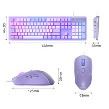 Charger l&#39;image dans la galerie, MageGee K1 Violet keyboard with customizable RGB LED backlighting and fade-resistant keycaps
