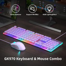 Load image into Gallery viewer, Camiysn gaming keyboard with vibrant RGB lighting and crystal-clear pudding keycaps
