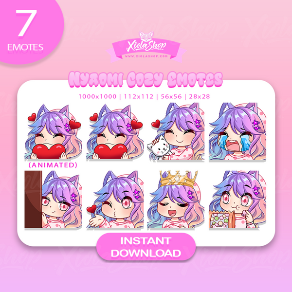 Nyaomi Cozy Emotes - digital download preview