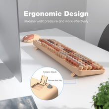Load image into Gallery viewer, Side profile of the MOFII wireless keyboard and mouse, showing its pastel color design
