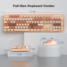 Load image into Gallery viewer, MOFII Milk Tea wireless keyboard and mouse combo with a 2.4GHz USB receiver for lag-free performance
