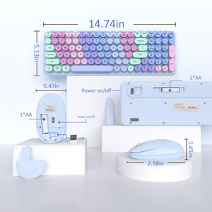 Links9+ rainbow bubble keyboard with a 2.4GHz wireless connection and plug & play setup