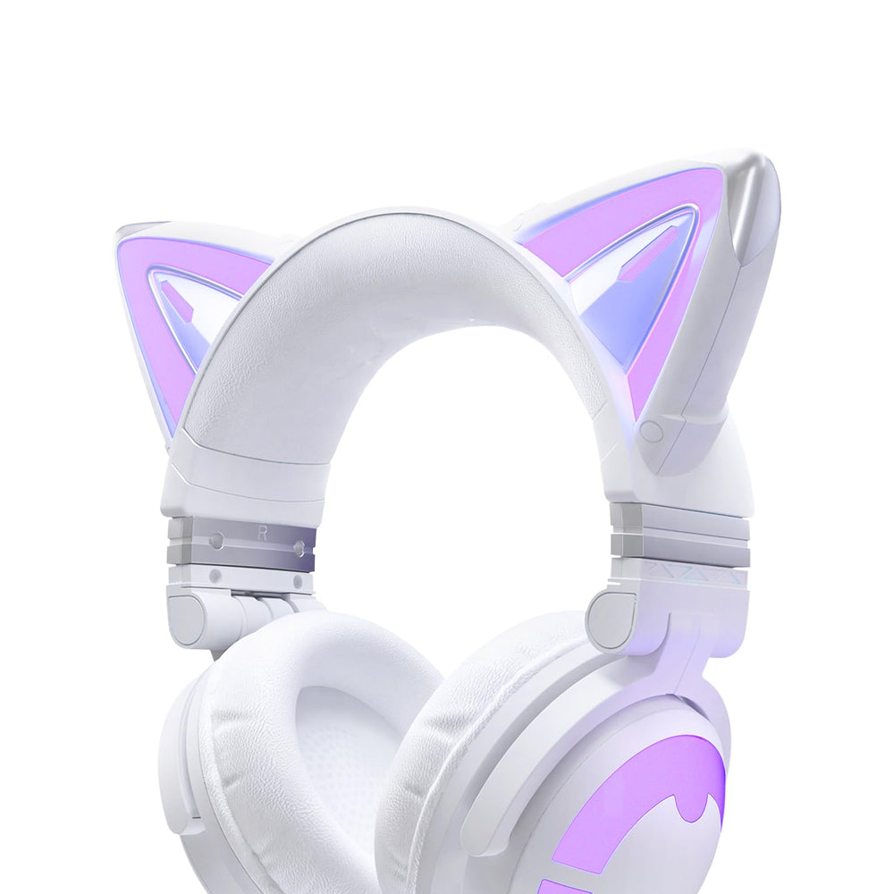 YOWU CE Cat Ear Headphones Wireless Bluetooth 5.2 Gaming Headset with LED Light Ears - product image