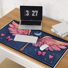 Load image into Gallery viewer, Blue Lunar Crescent Winged Wand Gaming Mouse Pad
