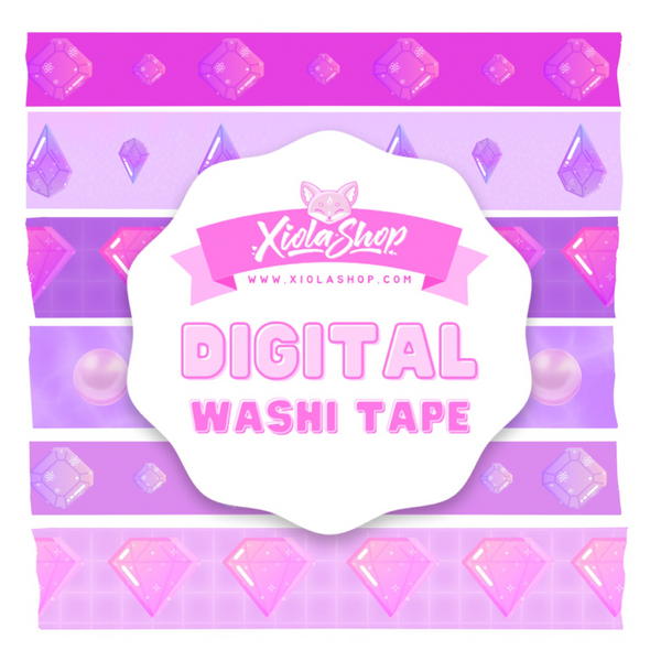 Adorned Jewels Digital Washi Tape - digital download preview