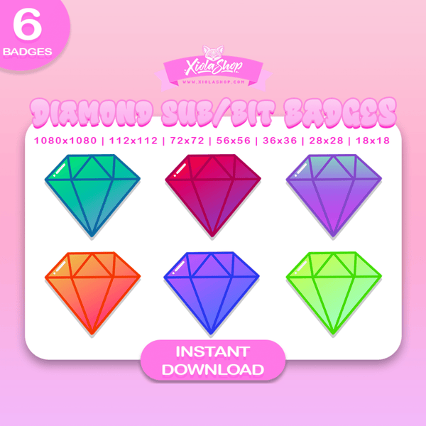 Free Diamond Twitch Sub Badges: Boost Your Twitch Channel's Appeal - digital download preview