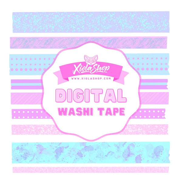 Imperfect Pastel Digital Washi Tape - digital download preview