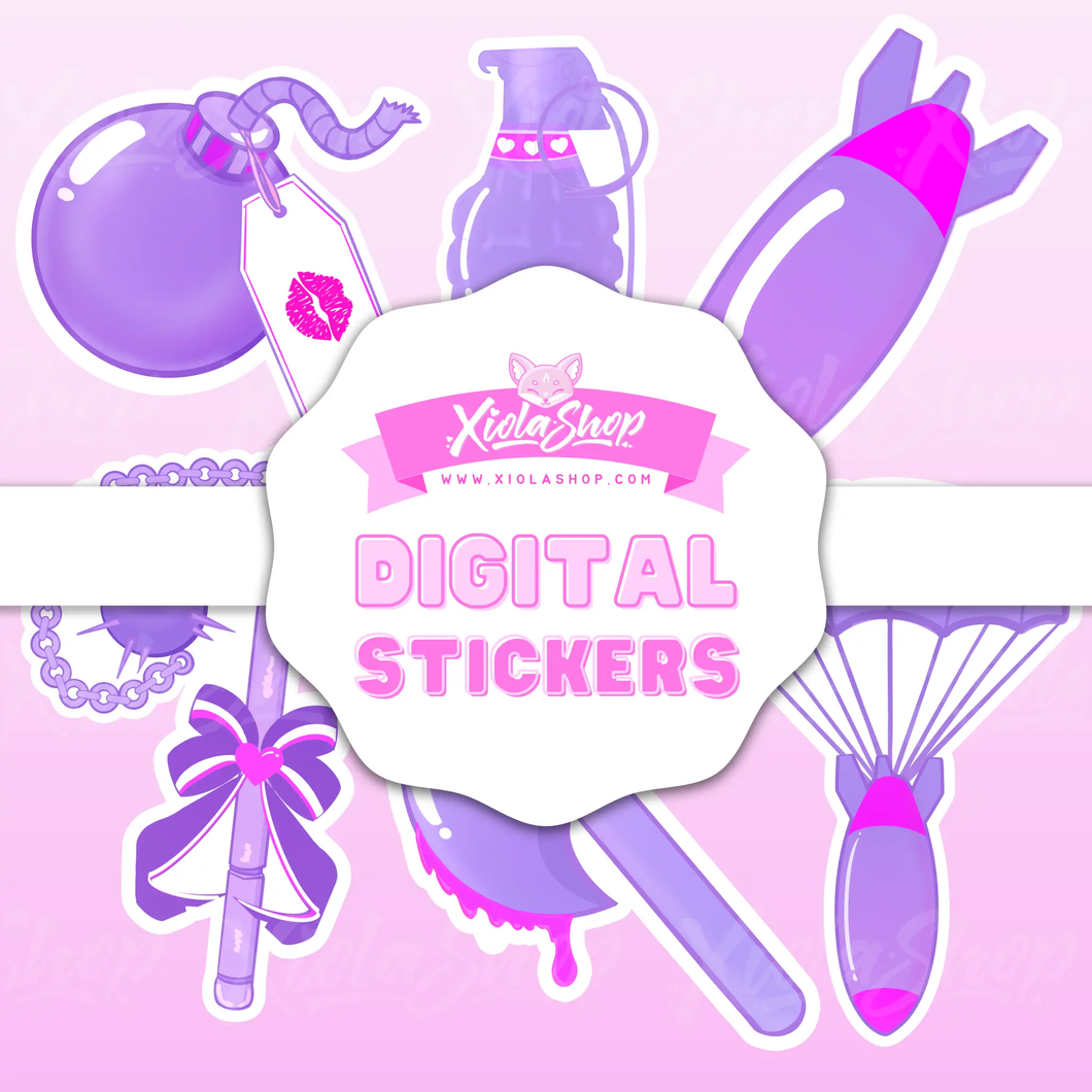 Kawaii Combat Cuties Digital Sticker Pack - Add a Dash of Adorable Ferocity to Your Digital Planner - Xiola Shop