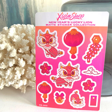 Load image into Gallery viewer, New Year&#39;s Lucky Lion Vinyl Sticker Sheet - Xiola Shop
